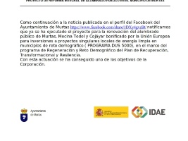 Reforma Integral del Alumbrado Público en el Municipio de Murtas